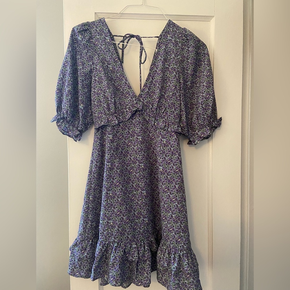 Anthropology purple floral dress. Sz small